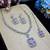 Purple rhodium premium designer american diamond and stone work necklace set