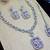 Purple rhodium premium designer american diamond and stone work necklace set