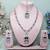 Maroon rhodium premium designer american diamond and stone work necklace set
