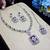 Maroon rhodium premium designer american diamond and stone work necklace set