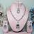 Green rhodium premium designer american diamond and stone work necklace set