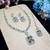 Green rhodium premium designer american diamond and stone work necklace set