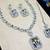 Green rhodium premium designer american diamond and stone work necklace set