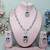 Blue rhodium premium designer american diamond and stone work necklace set