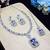 Blue rhodium premium designer american diamond and stone work necklace set