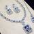 Blue rhodium premium designer american diamond and stone work necklace set