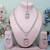 Pink rhodium premium designer american diamond and stone work necklace set
