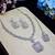 Pink rhodium premium designer american diamond and stone work necklace set