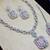 Pink rhodium premium designer american diamond and stone work necklace set