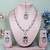 Purple rhodium premium designer american diamond and stone work necklace set