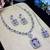 Purple rhodium premium designer american diamond and stone work necklace set