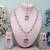 Pink rhodium premium designer american diamond and stone work necklace set