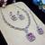 Pink rhodium premium designer american diamond and stone work necklace set