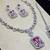 Pink rhodium premium designer american diamond and stone work necklace set