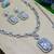 White rhodium premium designer american diamond and stone work necklace set