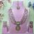 Gold yellow gold premium designer american diamond and stone work necklace set