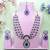 Blue yellow gold premium designer american diamond and stone work necklace set