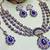 Blue yellow gold premium designer american diamond and stone work necklace set