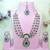 Green yellow gold premium designer american diamond and stone work necklace set