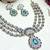 Green yellow gold premium designer american diamond and stone work necklace set