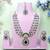 Green yellow gold premium designer american diamond and stone work necklace set