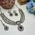 Green yellow gold premium designer american diamond and stone work necklace set