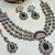 Green yellow gold premium designer american diamond and stone work necklace set