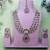 Purple yellow gold premium designer american diamond and stone work necklace set