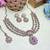 Purple yellow gold premium designer american diamond and stone work necklace set