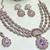 Purple yellow gold premium designer american diamond and stone work necklace set