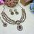 Green yellow gold premium designer american diamond and stone work necklace set