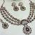 Green yellow gold premium designer american diamond and stone work necklace set