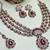 Maroon yellow gold premium designer american diamond and stone work necklace set
