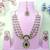 Blue yellow gold premium designer american diamond and stone work necklace set