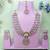 Pink yellow gold premium designer american diamond and stone work necklace set