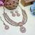 Pink yellow gold premium designer american diamond and stone work necklace set