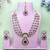 Purple yellow gold premium designer american diamond and stone work necklace set