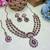 Purple yellow gold premium designer american diamond and stone work necklace set