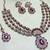 Purple yellow gold premium designer american diamond and stone work necklace set