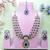 Blue yellow gold premium designer american diamond and stone work necklace set
