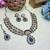 Blue yellow gold premium designer american diamond and stone work necklace set
