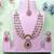 Pink yellow gold premium designer american diamond and stone work necklace set