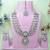 White yellow gold premium designer american diamond and stone work necklace set