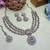 White yellow gold premium designer american diamond and stone work necklace set