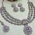 White yellow gold premium designer american diamond and stone work necklace set