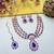 Blue rose gold premium designer american diamond and stone work necklace set