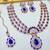 Blue rose gold premium designer american diamond and stone work necklace set