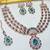 Green rose gold premium designer american diamond and stone work necklace set