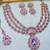 Purple rose gold premium designer american diamond and stone work necklace set