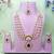 Green rose gold premium designer american diamond and stone work necklace set